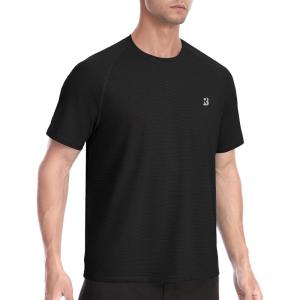 imageRoadbox Mens Rash Guard Short Sleeve UPF 50 UV Sun Protection Water TShirts Cool Dry Swim Shirts for Surf Beach Fishing Black