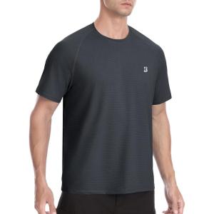 imageRoadbox Mens Rash Guard Short Sleeve UPF 50 UV Sun Protection Water TShirts Cool Dry Swim Shirts for Surf Beach FishingDark Gray