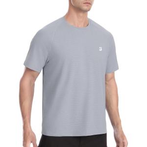 imageRoadbox Mens Rash Guard Short Sleeve UPF 50 UV Sun Protection Water TShirts Cool Dry Swim Shirts for Surf Beach FishingLight Gray