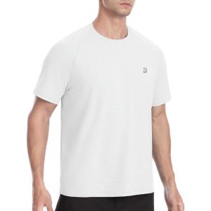 imageRoadbox Mens Rash Guard Short Sleeve UPF 50 UV Sun Protection Water TShirts Cool Dry Swim Shirts for Surf Beach FishingWhite