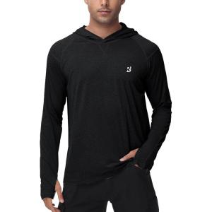 imageRoadbox Mens UPF 50 Fishing Shirts Long Sleeve UV Sun Hoodie Hiking Running Swim Athletic Workout ShirtA02flower Grey Black