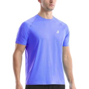 imageRoadbox Swim Shirts Short Sleeve for Men Sun Protection UPF 50 Fishing Rash Guard UV Gym Workout Shirt for Running OutdoorPurple