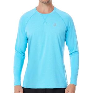 imageRoadbox UPF 50 Sun Shirts for Men UV Protection Long Sleeve Swim Shirt Lightweight Rash Guard for Fishing Hiking RunningBlue