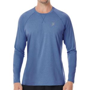 imageRoadbox UPF 50 Sun Shirts for Men UV Protection Long Sleeve Swim Shirt Lightweight Rash Guard for Fishing Hiking RunningNavy Blue