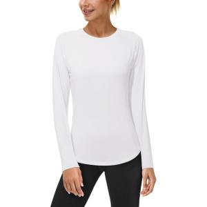 imageRoadbox Womens Long Sleeve UV Sun Shirts UPF 50 Workout Swim Rash Guard TopsLong Sleeve White
