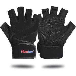 imageRoadbox Workout Gloves for Men Women  Weight Lifting Gym Execise Padded AntiSlip Gloves with Extended Wrist Wrap Supportblack