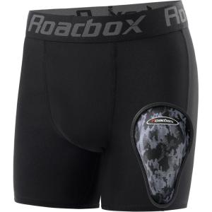 imageRoadbox Youth Boys Compression Shorts Kids Baseball Cup Underwear Football Boxer Briefs with Soft Protective Athletic Cup1 Pack Black1 Cup