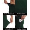 imageRoadbox 1 or 2 Pack Compression Pants Men Running Workout Leggings with Pockets Gym Basketball Athletic Tights Base LayerGreen