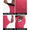 imageRoadbox 1 or 2 Pack Compression Pants Men Running Workout Leggings with Pockets Gym Basketball Athletic Tights Base LayerRose Red