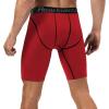 imageRoadbox 1 or 2 Pack Compression Shorts for Men Athletic Workout Performance Underwear Running Gym Spandex Sport Base Layer2 Pack Black  Red