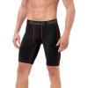 imageRoadbox Compression Shorts for Men 3 Pack Athletic Workout Underwear Running Gym Spandex Base Layer Boxer Briefs3 Pack Black  Blackred Stripe  Blue