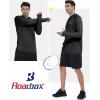 imageRoadbox Fishing Shirts for Men Long Sleeve UPF 50 Sun Protection Hoodies with Pocket Outdoor Running Hiking Rash GuardBlack Marl