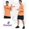 imageRoadbox Fishing Shirts for Men Long Sleeve UPF 50 Sun Protection Hoodies with Pocket Outdoor Running Hiking Rash GuardFlower Grey Orange