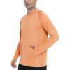 imageRoadbox Fishing Shirts for Men Long Sleeve UPF 50 Sun Protection Hoodies with Pocket Outdoor Running Hiking Rash GuardFlower Grey Orange