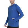 imageRoadbox Fishing Shirts for Men Long Sleeve UPF 50 Sun Protection Hoodies with Pocket Outdoor Running Hiking Rash GuardFlower Grey Royal Blue