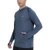 imageRoadbox Fishing Shirts for Men Long Sleeve UPF 50 Sun Protection Hoodies with Pocket Outdoor Running Hiking Rash GuardHeather Navy