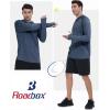 imageRoadbox Fishing Shirts for Men Long Sleeve UPF 50 Sun Protection Hoodies with Pocket Outdoor Running Hiking Rash GuardHeather Navy