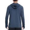 imageRoadbox Fishing Shirts for Men Long Sleeve UPF 50 Sun Protection Hoodies with Pocket Outdoor Running Hiking Rash GuardHeather Navy