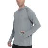 imageRoadbox Fishing Shirts for Men Long Sleeve UPF 50 Sun Protection Hoodies with Pocket Outdoor Running Hiking Rash GuardLight Floral Grey
