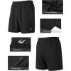 imageRoadbox Mens 5 Inch Running Athletic Quick Dry Shorts with Pockets for Workout Gym ExerciseBlack