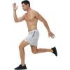 imageRoadbox Mens 5 Inch Running Athletic Quick Dry Shorts with Pockets for Workout Gym ExerciseSliver Gray