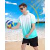 imageRoadbox Mens Swim Shirts Short Sleeve UPF 50 UV Sun Protection SPF Rash Guard Quick Dry Surf Water Beach Fishing T ShirtGreen Gradient