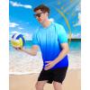 imageRoadbox Mens Swim Shirts Short Sleeve UPF 50 UV Sun Protection SPF Rash Guard Quick Dry Surf Water Beach Fishing T ShirtRoyal Blue Gradient