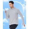 imageRoadbox Mens UPF 50 Fishing Shirt Long Sleeve UV Sun Protection Hoodies Quick Dry Rash Guard for Hiking Outdoor WorkingEco Gray