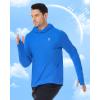 imageRoadbox Mens UPF 50 Fishing Shirt Long Sleeve UV Sun Protection Hoodies Quick Dry Rash Guard for Hiking Outdoor WorkingLake Blue
