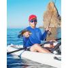 imageRoadbox Mens UPF 50 Fishing Shirt Long Sleeve UV Sun Protection Hoodies Quick Dry Rash Guard for Hiking Outdoor WorkingLake Blue