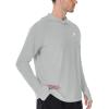 imageRoadbox Mens UPF 50 Fishing Shirt Long Sleeve UV Sun Protection Hoodies Quick Dry Rash Guard for Hiking Outdoor WorkingLight Gray