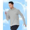imageRoadbox Mens UPF 50 Fishing Shirt Long Sleeve UV Sun Protection Hoodies Quick Dry Rash Guard for Hiking Outdoor WorkingLight Gray