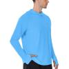 imageRoadbox Mens UPF 50 Fishing Shirt Long Sleeve UV Sun Protection Hoodies Quick Dry Rash Guard for Hiking Outdoor WorkingMedium Blue