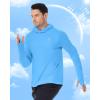 imageRoadbox Mens UPF 50 Fishing Shirt Long Sleeve UV Sun Protection Hoodies Quick Dry Rash Guard for Hiking Outdoor WorkingMedium Blue