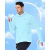imageRoadbox Mens UPF 50 Fishing Shirt Long Sleeve UV Sun Protection Hoodies Quick Dry Rash Guard for Hiking Outdoor WorkingSky Blue