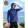 imageRoadbox Mens UPF 50 Fishing Shirts Long Sleeve UV Sun Protection SPF Hoodie Quick Dry Swim Rash Guard for Outdoor HikingGray Blue Flower