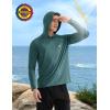 imageRoadbox Mens UPF 50 Fishing Shirts Long Sleeve UV Sun Protection SPF Hoodie Quick Dry Swim Rash Guard for Outdoor HikingGray Emerald Green