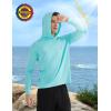 imageRoadbox Mens UPF 50 Fishing Shirts Long Sleeve UV Sun Protection SPF Hoodie Quick Dry Swim Rash Guard for Outdoor HikingLight Blue