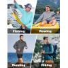 imageRoadbox Mens UPF 50 Fishing Shirts Long Sleeve UV Sun Protection SPF Hoodie Quick Dry Swim Rash Guard for Outdoor HikingLight Grey