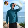imageRoadbox Mens UPF 50 Fishing Shirts Long Sleeve UV Sun Protection SPF Hoodie Quick Dry Swim Rash Guard for Outdoor HikingPeacock Blue