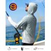 imageRoadbox Mens UPF 50 Sun Protection Rash Guard UV Outdoor Fishing Long Sleeve Shirts Swimming Hiking Shirt with ThumbholesSilver Gray
