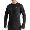 imageRoadbox Mens UPF 50 Swim Rash Guard Long Sleeve UV Sun Protection SPF Water Shirts Quick Dry for Outdoor Fishing Hiking Black