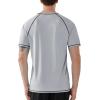 imageRoadbox Mens UPF 50 Swim Shirts Short Sleeve UV Sun Protection Rash Guard TShirt Quick Dry Water Surfing Beach TeesLight Gray