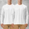imageRoadbox Mens UPF 50 UV Sun Protection Shirts Outdoor Long Sleeve SPF Rash Guard for Fishing Hiking Swimming Running2 Pack  White