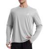 imageRoadbox Mens UPF 50 UV Sun Protection Shirts SPF Long Sleeve Lightweight Water Swim Rash Guard for Fishing Running HikingEcofriendly Gray