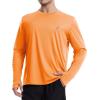 imageRoadbox Mens UPF 50 UV Sun Protection Shirts SPF Long Sleeve Lightweight Water Swim Rash Guard for Fishing Running HikingElectric Orange