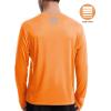 imageRoadbox Mens UPF 50 UV Sun Protection Shirts SPF Long Sleeve Lightweight Water Swim Rash Guard for Fishing Running HikingElectric Orange