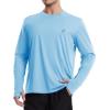 imageRoadbox Mens UPF 50 UV Sun Protection Shirts SPF Long Sleeve Lightweight Water Swim Rash Guard for Fishing Running HikingLight Blue