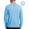 imageRoadbox Mens UPF 50 UV Sun Protection Shirts SPF Long Sleeve Lightweight Water Swim Rash Guard for Fishing Running HikingLight Blue
