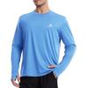 imageRoadbox Mens UPF 50 UV Sun Protection Shirts SPF Long Sleeve Lightweight Water Swim Rash Guard for Fishing Running HikingMedium Blue